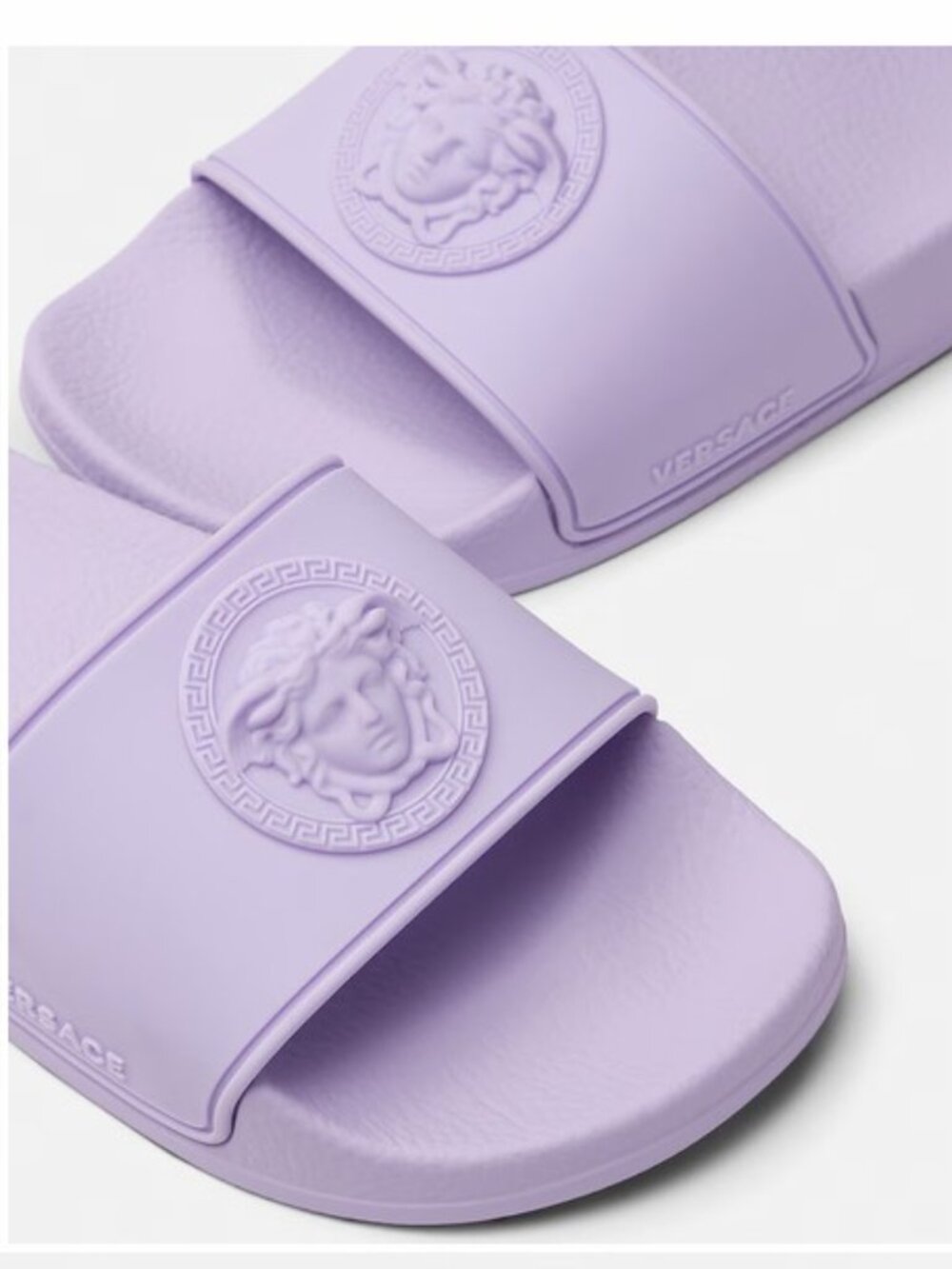 Authentic Versace Medusa Palazzo Pool Slides Violet Lilac Purple Made In Italy